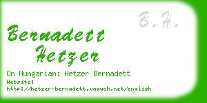 bernadett hetzer business card